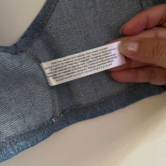 Urban Renewal Remade Denim Zip Bra Top - Picture 5 of 5